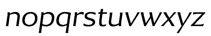 Collier Sans Extra Extended Extra Light Italic Font LOWERCASE