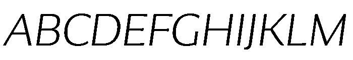 Collier Sans Extra Extended Extra Thin Italic Font UPPERCASE