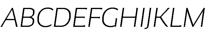 Collier Sans Extra Extended Hairline Italic Font UPPERCASE