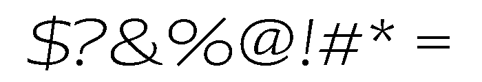 Collier Sans Extra Wide Hairline Italic Font OTHER CHARS