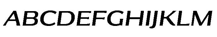 Collier Sans Extra Wide Regular Italic Font UPPERCASE