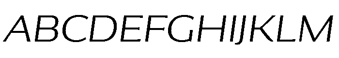 Collier Sans Extra Wide Thin Italic Font UPPERCASE