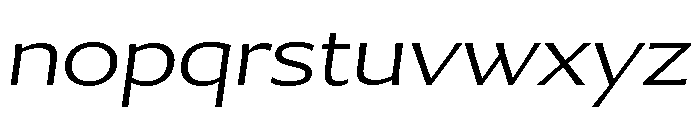 Collier Sans Extra Wide Thin Italic Font LOWERCASE