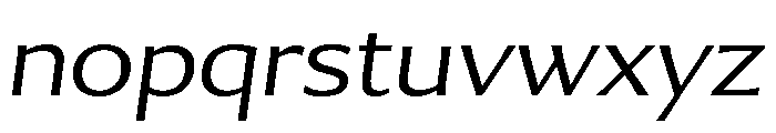 Collier Sans Wide Extra Light Italic Font LOWERCASE