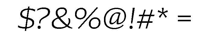 Collier Sans Wide Extra Thin Italic Font OTHER CHARS