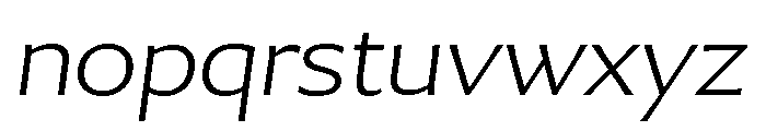 Collier Sans Wide Extra Thin Italic Font LOWERCASE