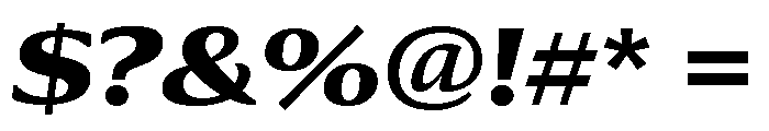 Collier Wide Extra Bold Italic Font OTHER CHARS