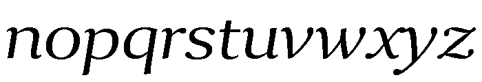 Collier Wide Extra Light Italic Font LOWERCASE