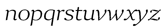 Collier Wide Extra Thin Italic Font LOWERCASE