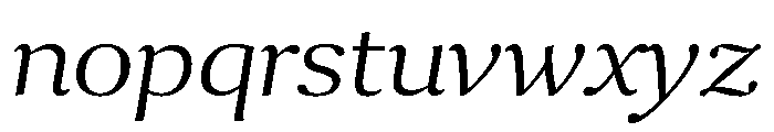 Collier Wide Thin Italic Font LOWERCASE