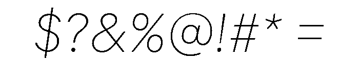 Common Shapes Thin Italic Font OTHER CHARS