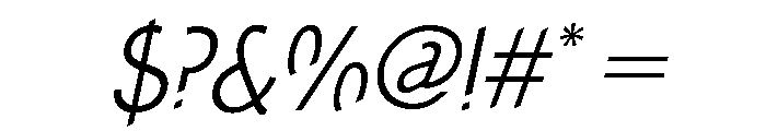 Concept Sans Condensed Light Italic Font OTHER CHARS