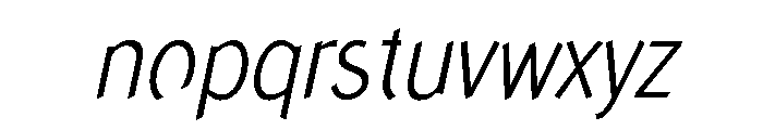 Concept Sans Condensed Light Italic Font LOWERCASE