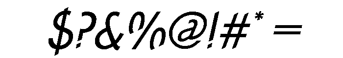 Concept Sans Condensed Regular Italic Font OTHER CHARS