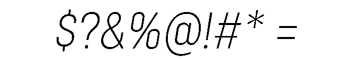 Config Condensed Extra Light Italic Font OTHER CHARS