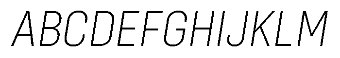 Config Condensed Extra Light Italic Font UPPERCASE