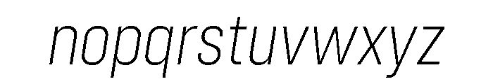 Config Condensed Extra Light Italic Font LOWERCASE