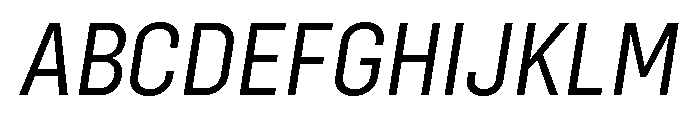 Config Condensed Regular Italic Font UPPERCASE