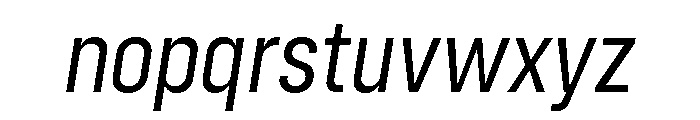 Config Condensed Regular Italic Font LOWERCASE