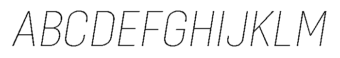 Config Condensed Thin Italic Font UPPERCASE