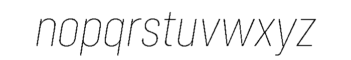 Config Condensed Thin Italic Font LOWERCASE