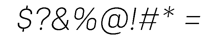Config Extra Light Italic Font OTHER CHARS