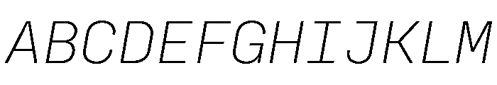 Config Mono Extra Light Italic Font UPPERCASE
