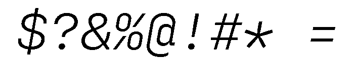 Config Mono Light Italic Font OTHER CHARS