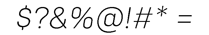 Config Rounded Extra Light Italic Font OTHER CHARS