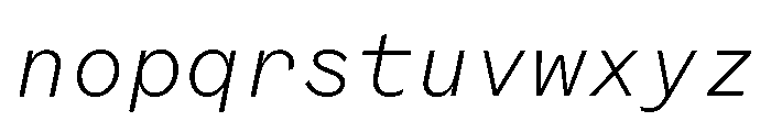 Coordinates Italic Font LOWERCASE