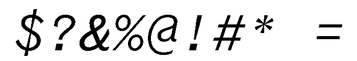 Coordinates Regular Italic Font OTHER CHARS