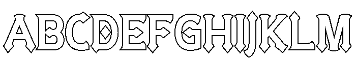 Crestavora Outline 1 Regular Font UPPERCASE