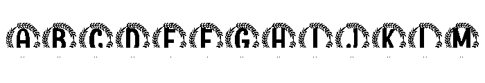 Crowned Laurel Split Monogram Font UPPERCASE