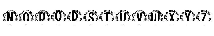 Crowned Laurel Split Monogram Font UPPERCASE