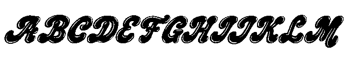 Crumbly Twinkles  Heavy Shine Italic Font UPPERCASE