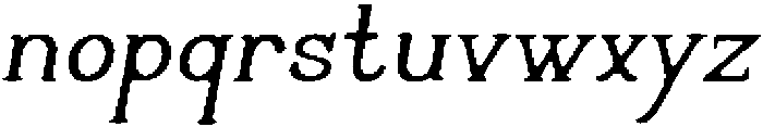 CR Junewood Italic otf (400) Font LOWERCASE