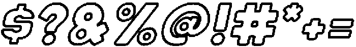 Cracker Soda Outline Italic otf (400) Font OTHER CHARS