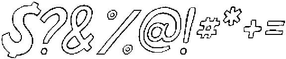 Crooked Lines Club Bold Outline Oblique otf (700) Font OTHER CHARS