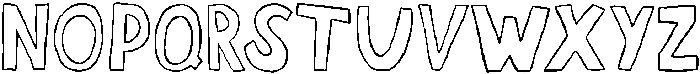 Crooked Lines Club Bold Outline otf (700) Font LOWERCASE