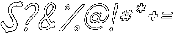 Crooked Lines Club Regular Outline Oblique otf (400) Font OTHER CHARS