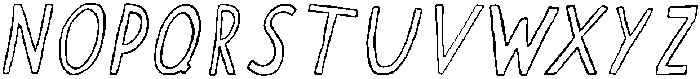 Crooked Lines Club Regular Outline Oblique otf (400) Font UPPERCASE