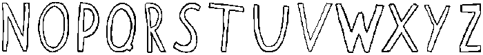 Crooked Lines Club Regular Outline otf (400) Font LOWERCASE