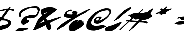 Crazy Ink Splats Italic Font OTHER CHARS