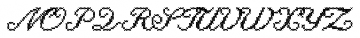 Cross Stitch Cursive Font UPPERCASE