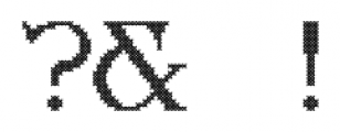 Cross Stitch Regal Font OTHER CHARS