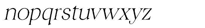Craville Thin Italic Font LOWERCASE