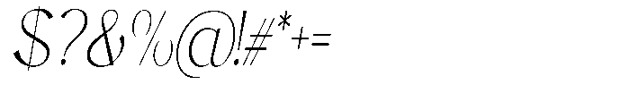 Cristecy Thin Condensed Slanted Font OTHER CHARS