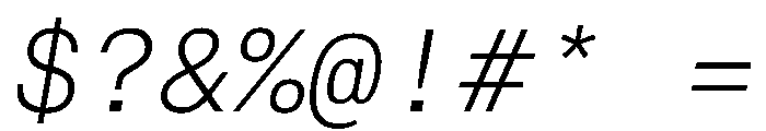 CritMono ExtralightItalic Font OTHER CHARS