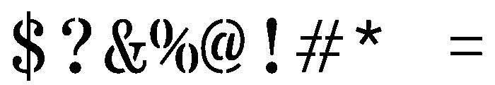 Crows RegularStencil Font OTHER CHARS