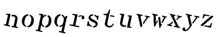 Crows RotatedStencil Font LOWERCASE